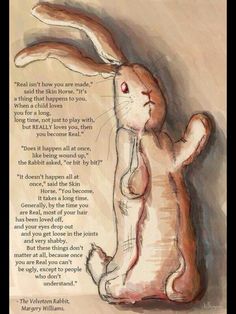 a drawing of a bunny holding a poem