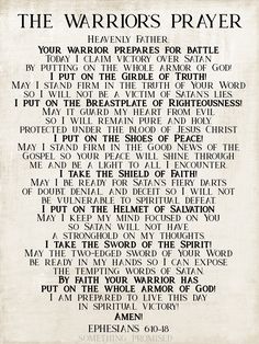 the warrior's prayer on parchment paper