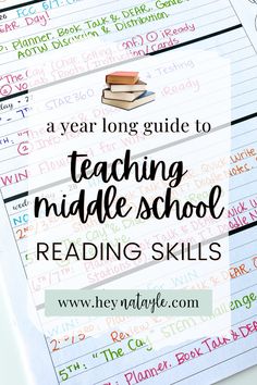 a year long guide to teaching middle school reading skills