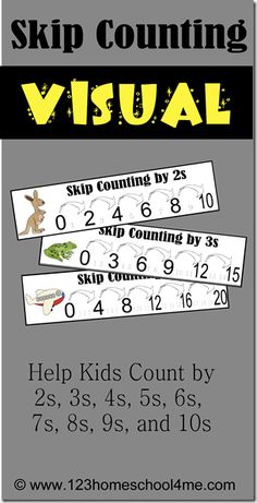 a poster with the text skip counting visual