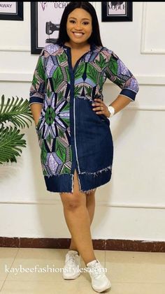 Ankara Shirt Dress Styles, African Shirt Styles, Ankara Shirt Dress, African Shirt Dress, Ankara Shirt, African Shirt, Kitenge Fashion, Stylish Naija, Long African Dresses