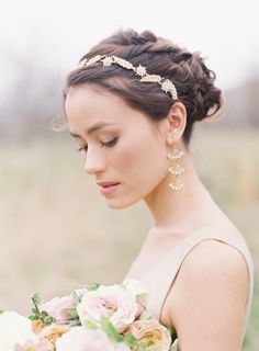 Diamond headpiece: Photography: Michael and Carina - http://www.michaelandcarina.com/ Headpiece Photography, Diamond Headpiece, Diy Wedding Makeup, Half Up Wedding Hair, English Poetry, She Walks In Beauty, Beach Wedding Hair, Lord Byron, Long Hair Updo