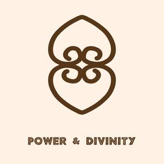 the logo for power and divinity, which is designed to look like a heart