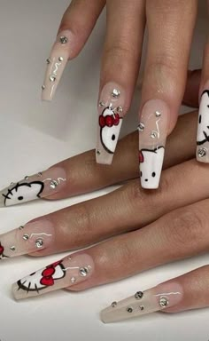 Hello Kitty Nails Art, Kitty Nails, Anime Nails