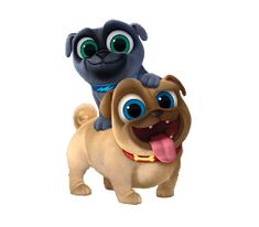 a small dog with big eyes is standing next to a larger dog that has its tongue out