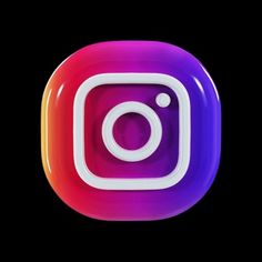 the instagram logo is displayed on a black background