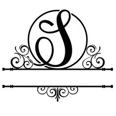 the letter s is in an ornate frame