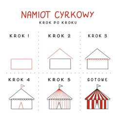 the instructions for how to draw a circus tent