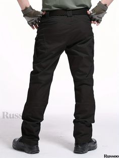 Russoo - Mens Loose Fit Cargo Pants with Classic Design and Multi Flap Pockets, Ideal for Skateboarding, Streetwear, and Outdoor Camping Combat Cargo Pants For Outdoor Activities, Combat Style Cotton Bottoms For Outdoor Activities, Winter Outdoor Work Bottoms With Pockets, Combat Cotton Bottoms For Outdoor Activities, Winter Work Bottoms With Pockets, Tactical Style Black Outdoor Bottoms, Tactical Black Outdoor Bottoms, Tactical Black Bottoms For Outdoor, Black Tactical Bottoms For Outdoor