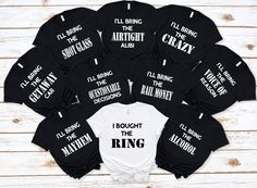 six shirts that say i'm going to be the king in black and white