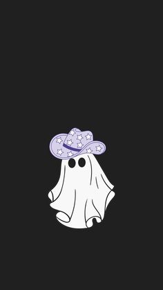 the ghost is wearing a purple hat