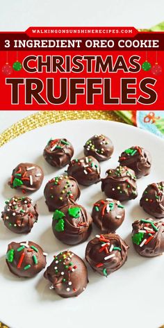 Here's a sweet treat to make at home! This 3 Ingredient Oreo Cookie Christmas Truffles recipe features crushed Oreo cookies, cream cheese, and chocolate chips. All combine into a fun holiday treat! Pin this Christmas dessert idea! Christmas Treats No Bake, Christmas Truffles Recipe, Truffles Easy No Bake, Impressive Christmas Dessert, Truffles No Bake, Oreo Cookie Truffles, Truffle Recipe Christmas, Cookies Cream Cheese, Christmas Breads