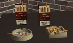 Sims Influence - 4to2 - Jennisims Smoking Clutter originals (1, 2)... Sims 4 Cc Ashtray, Sims 4 Messy Clutter Cc, Sims 4 Smoker Cc, Sims 2 Games, Furniture Cc, Ts2 Cc