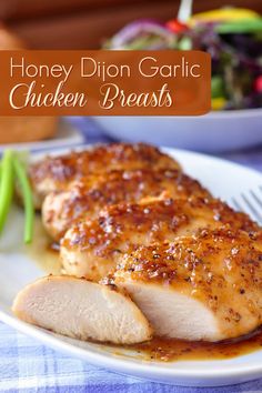 Honey Dijon Garlic Chicken Breasts - boneless skinless chicken breasts quickly baked in an intensely flavoured honey, garlic and Dijon mustard glaze. Quick Delicious Dinner, Honey Dijon, Boneless Skinless Chicken, Idee Pasto Sano, Honey Garlic, Garlic Chicken, Boneless Skinless Chicken Breast, Skinless Chicken Breast