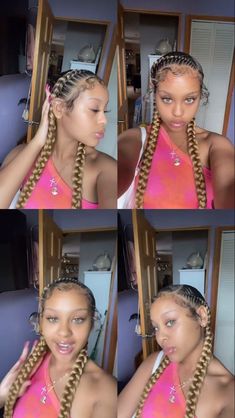 Two Braids Hairstyle Black Women, 2 Braids Hairstyles, Two Braid Hairstyles, Feed In Braids Hairstyles, Long Hairstyle, Tutorial Ideas, Cute Braided Hairstyles, Quick Braided Hairstyles