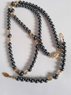 Elegant Gold Hematite Jewelry, Elegant Gold Hematite Bracelets, Japan Fashion, Matching Bracelets, Strand Necklace, Gold Tones, Vintage Jewelry, Beaded Necklace, Jewelry Necklaces