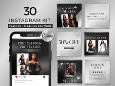 Silver Fashion IG Templates | Canva Editable Fashion Branding Kit | Fashion Flyers | Clothing Posts | Content Posts | Fashion Boutique Fashion Instagram Post, Luxurious Aesthetic, Flyer And Poster Design, Pixel Perfect, Website Themes