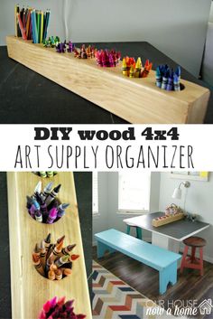 diy wood art supply organizer for kids