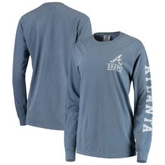 Show off your Atlanta Braves fandom with this Pigment Dye Comfort Color long sleeve T-shirt from Soft as a Grape! Atlanta Braves Outfit, Atlanta Braves Stadium, Atlanta Braves Shirt, Atlanta Braves Logo, Braves Shirts, Brave Quotes, Atlanta Braves Baseball, Comfort Color, Atlanta Braves