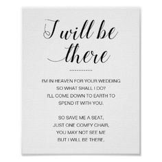 i will be there wedding poem print