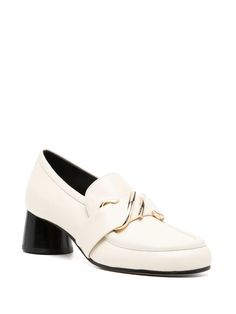 Proenza Schouler's Monogram Heeled Loafers are crafted to a slip-on silhouette with a stacked heel and round closed toe. Completed with a brass monogram detail. Product Details Designer ID: PS43061A20091 Color: Cream Composition: 100% Calf Leather Made in Italy Loafer Sneakers, Loafer Mules, Heeled Loafers, Proenza Schouler, Stacked Heel, Mini Bag, Calf Leather, Heeled Boots, Sneaker Boots