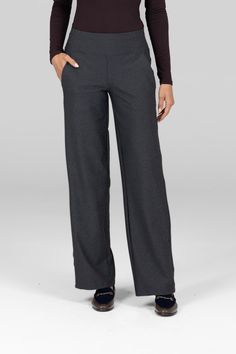 Why we love this: These grey Pants are the ultimate throw-on-and-go style that will take you anywhere and everywhere. Our Traveler Pant is an office-approved silhouette, keeps up with all of your adventures in a flattering, wrinkle-resistant fabric and supportive waistband & side pockets. Enhance your work ensemble with our impeccably tailored pants. Features: Travel-Tech Fabric: Wrinkle-resistant, 4-way stretch Supportive high-rise waistband Leg Opening: 20" Functional side pockets Made in USA of imported fabric Waist: High-Waisted (10.5" Rise) Inseam: Regular 32" For easy alterations - click here Leg Shape: Straight bootcut Sizing: True to size Compression: Light for versatility Model, Kaylenne, is 5'9", wearing a size small regular Versatile Gray Pants, Gray 4-way Stretch Pants With Pockets, Gray Workwear Bottoms With Side Pockets, Gray Relaxed Fit Pants For Workwear, Gray Bottoms With Side Pockets For Work, Relaxed Fit Gray Workwear Pants, Relaxed Fit Gray Pants For Work, Grey Yoga Pants, Travel Tech