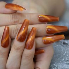 Pinterest Orange Galaxy, Orange Acrylic Nails, Nails Extra, Galaxy Cat, Fall Nail Art Designs, Fall Acrylic Nails, Nails 2021, Thanksgiving Nails