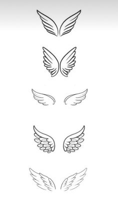 four different types of wings on a white background