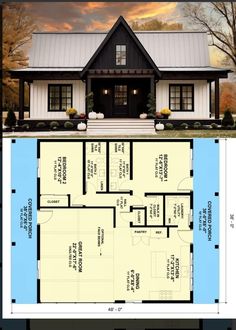 two story house plans with an open floor plan for the front and back of the house