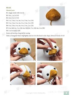 instructions to crochet a stuffed bird