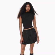 Brand New With Tags! Aritzia Black Mini Skirt, Black Relaxed Mini Skirt, Black Relaxed Fit Mini Skirt, Black Relaxed Fit Short Mini Skirt, Black Relaxed Fit Short Skirt, Linen Short, Aritzia Wilfred, Cuffed Shorts, High Waisted Shorts Denim