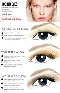 Make Up Yeux, Hooded Eyelids, Smink Inspiration, Makijaż Smokey Eye, Makeup Hacks, Eye Makeup Tips