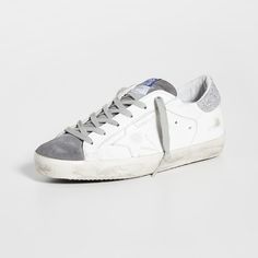 White And Gold Sneakers, Golden Goose Superstar, Silver Sneakers, Goose Shoes, Crystal Heels, Gold Sneakers, Classic Grey, Golden Goose Sneakers, Golden Goose Shoes