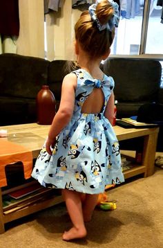 Bluey Dress Made From Licensed Bluey Fabric - Etsy 2nd Birthday Party For Girl, Second Birthday Ideas, 2nd Birthday Party Themes, Baby Bow, 2nd Birthday Parties, Inspired Dress, Baby Prints