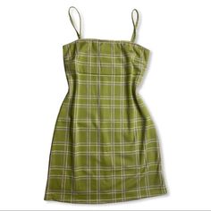 Plaid Green Bodycon Strap Dress - Size Large - Never Worn - New Without Tag - Excellent Condition Total Clueless Vibes! Fitted Green Sundress With Square Neck, Plaid Sleeveless Mini Dress For Vacation, Green Lined Summer Mini Dress, Vacation Sleeveless Plaid Mini Dress, Fitted Plaid Dresses With Spaghetti Straps, Green Sleeveless Lined Mini Dress, Clueless Dress, Clueless Vibes, Clueless