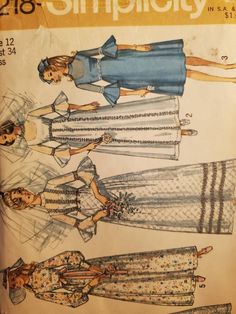 an old fashion sewing pattern for women's dresses