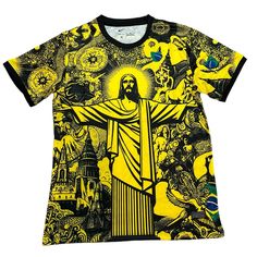 2024/25 Brazil X Christ Football Soccer Jersey. Brand New With Tags. Nike Yellow T-shirt With Graphic Print, Nike Summer Graphic Print Shirt, Nike Graphic Print Shirt For Summer, Summer Nike Graphic Print Shirt, Nike Yellow Summer Tops, Yellow Nike Summer Tops, Yellow Nike Tops For Summer, Nike Multicolor Graphic Print T-shirt, Nike Yellow Graphic Print Tops