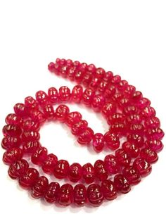 GEMSTONE ~~~~~ RUBY CORUNDUMSHAPE          ~~~~~ CARVED MELONSIZE               ~~~~~ 7 To 8.mm (WIDELENGTH        ~~~~~ 18  INCH LONG STRANDCOLOR         ~~~~~ REDQUALITY       ~~~~~ SUPERBBEAUTIFUL RUBY HAND CARVED MELON BEADS FOR JEWELRY MAKING AND GIFT FOR ANYONE WHOLESALE SHOPIf you have any questions about this item please contact me I will get back to you as soon as. 8mm Rondelle Beads For Jewelry Making, Gemstone Beads Wholesale, Ruby Beads, Multi Sapphire, Beads Wholesale, Red Gemstones, Ruby Gemstone, Beads For Jewelry Making, Beads For Jewelry