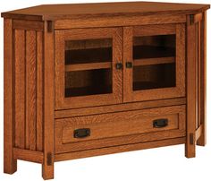 a wooden cabinet with two doors and drawers