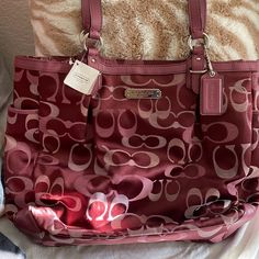 Brand New Coach Bag With Tag On Compare The Price To The Shop It’s Lots Cheaper No Tax Casual Coach Satchel For Shopping, Casual Coach Bags With Double Handle, Casual Coach Bag With Double Handle, Pink Coach Bucket Bag, Hang Bag, My Shopping List, Hanging Bag, Coach Bag, Dream Wardrobe