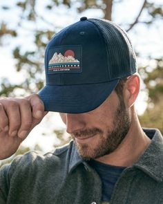 Endlessly versatile and built for adventure, this classic-fit trucker hat is designed to keep you cool and comfortable all day long. The pre-curved brim keeps the sun out of your eyes and off of your face and the back and side mesh panels allow for increased airflow and added ventilation. All-original Americana-inspired Flag & Anthem patch. Adjustable snapback closure. Cotton/poly Imported One size fits most. Suns Out, Mesh Panel, Your Eyes, Trucker Hat, The Sun, Flag, Mesh, Sun, Navy