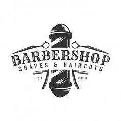 Barbershop vintage logo template | Premium Vector #Freepik #vector #logo #business #vintage #label Logo Barber, Barber Design, Barbershop Logo, Barber Shop Sign, Make Your Own Logo, Small Business Logo, Shop Logo Design