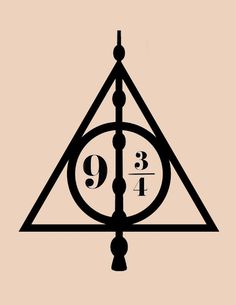 the deathly hall logo is shown in black on a beige background, and it appears to be from harry potter's house