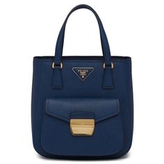 As Showcased With This Bluette Nappa Leather Metropolis Handbag From Prada Featuring Top Handles, A Detachable And Adjustable Shoulder Strap, A Front Logo Plaque, A Double Top Zip Closure, An Internal Logo Plaque, A Front Flap Pocket And Gold-Tone Hardware Details. Shoulder Strap Drop Max: 22" Shoulder Strap Drop Min: 20" Handle Drop: 4.75" Height: 9" Width: 8.75" Depth: 3.25" Includes: Dust Bag Crossbody Strap With Mini Dust Bag Authentication Cards Prada Nylon Tote Bag, Prada Nylon Tote, Prada Mini, Prada Purses, Prada Collection, Denim Handbags, Prada Shoulder Bag, Nylon Tote Bags, Leather Shoulder Handbags