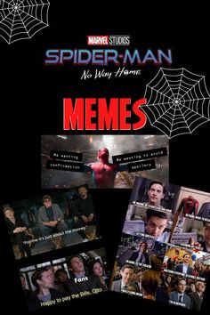 spider - man memes are featured in this poster