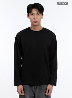 Product Detail Style : Casual, Minimal Occasion : Back to school Type : Men, Basics, TShirts Print : Solid Material : Cotton Sleeve : Long sleeve Neck : Round neck Fit : Loose fit Cotton100 Color : Black Made in Korea Model Size Model is wearing the color Black. Height : 6'0" | 184cm / Top : L / Bottom : XL (32 inch) .prddescription table, .prddescription td, .prddescription th { border : 1px solid black; border-collapse : collapse; padding: 10px; } Size(Inch) Size Shoulder Bust Sleeve Length Ar Basic Black T-shirt For Winter, Black Long Sleeve Everyday T-shirt, Casual Black Tops, Black Relaxed Fit T-shirt For Winter, Black Urban Everyday Tops, Urban Black Tops For Everyday, Urban Style Black Tops For Everyday, Everyday Urban Black Tops, Black Long Sleeve T-shirt For Everyday