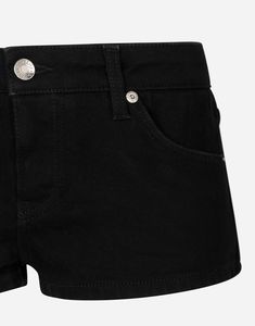 Denim shorts: Black Low rise 5 pockets Branded label on the coin pocket Metal branded tag on the back pocket Zipper and branded metal button fastening The model is 175 cm tall and wears a size IT 40 Made in Italy Black Shorts With Five Pockets, Classic Jean Shorts With Five Pockets, Classic Five Pocket Jean Shorts, Trendy Shorts With Five Pockets, Cotton Shorts With Five Pockets, Classic Shorts With Five Pockets, Classic Five Pockets Short Length Shorts, Denim Shorts Black, Denim Shorts Women