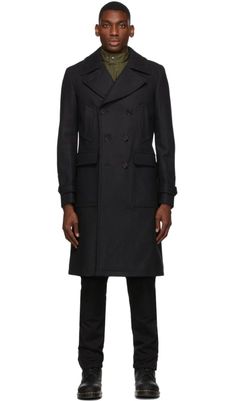 Belstaff: Navy Wool New Milford Coat | SSENSE