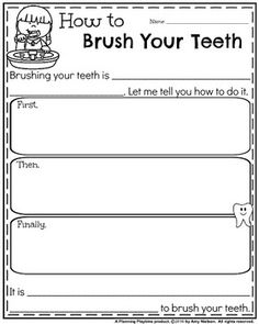 a printable worksheet for brushing teeth with the words how to brush your teeth