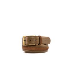 Jordi Venice Belt - Q by QS Luxury Brown Calf Leather Belt, Luxury Brown Belts For Workwear, Formal Brown Calf Leather Belt, Gold Leather Belts For Business, Gold Leather Business Belts, Gold Leather Belt For Business, Elegant Brown Calf Leather Belt, Brown Leather Belt With Leather Lining, Classic Leather Belt With Leather Trim